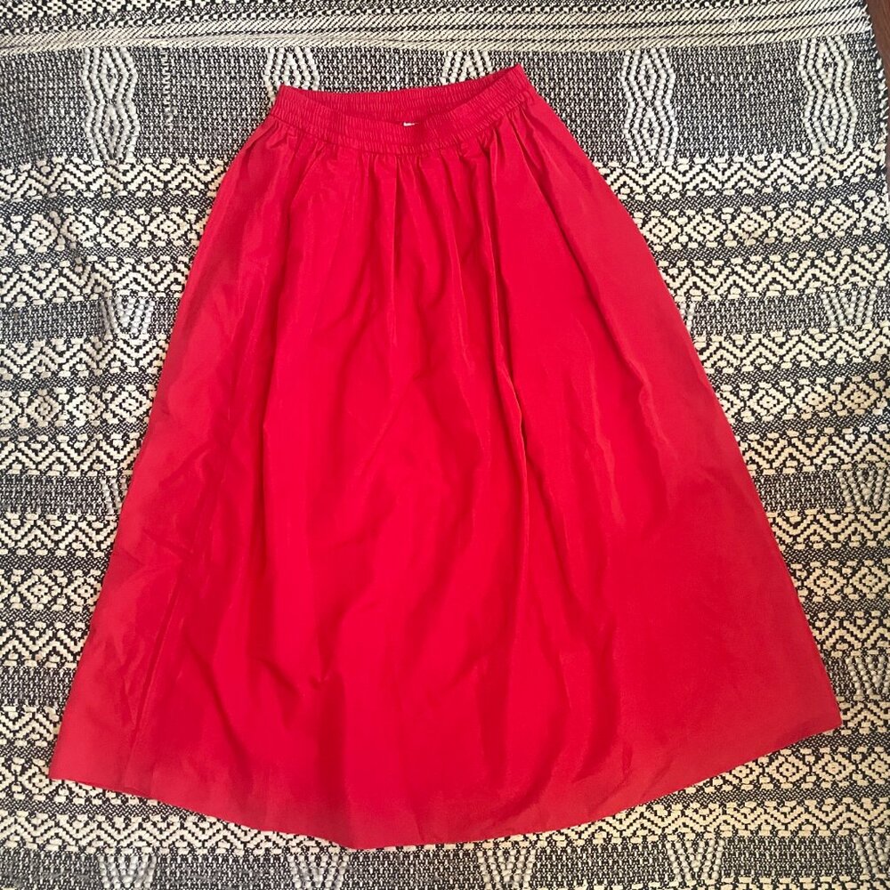 ZARA Red Voluminous Skirt – XS